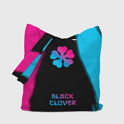 Сумка-шопер Black Clover - neon gradient: символ, надпись, цвет: 3D-принт