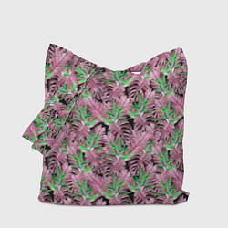 Сумка-шоппер Tropical plants in brown and green