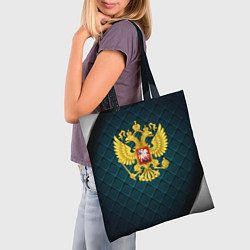 Сумка-шопер Герб России из золота, цвет: 3D-принт — фото 2
