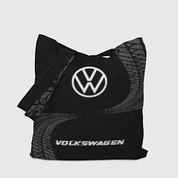 Сумка-шоппер Volkswagen speed шины на темном: символ, надпись