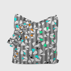 Сумка-шопер Abstract pattern on striped gray background, цвет: 3D-принт