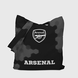 Сумка-шоппер Arsenal sport на темном фоне: символ, надпись