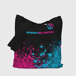 Сумка-шоппер Manchester United - neon gradient: символ сверху