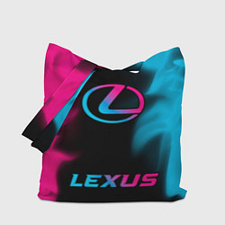 Сумка-шоппер Lexus - neon gradient: символ, надпись