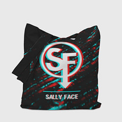 Сумка-шопер Sally Face в стиле glitch и баги графики на темном, цвет: 3D-принт
