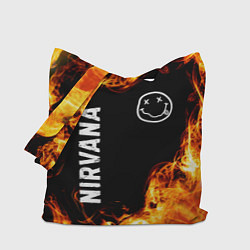 Сумка-шопер Nirvana и пылающий огонь, цвет: 3D-принт