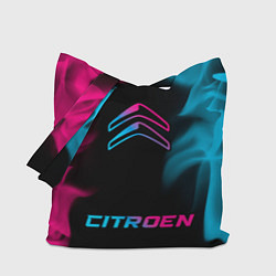 Сумка-шоппер Citroen - neon gradient: символ, надпись