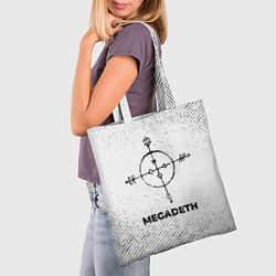 Сумка-шопер Megadeth с потертостями на светлом фоне, цвет: 3D-принт — фото 2