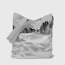 Сумка-шопер Полигональные стилизованные горы - вершина, цвет: 3D-принт