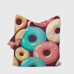 Сумка-шопер Пончики и только пончики, цвет: 3D-принт