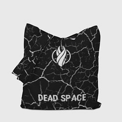 Сумка-шоппер Dead Space glitch на темном фоне: символ, надпись