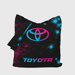 Сумка-шоппер Toyota - neon gradient: символ, надпись