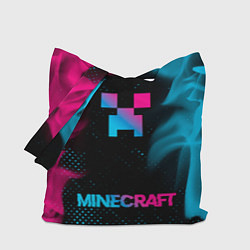 Сумка-шопер Minecraft - neon gradient: символ, надпись, цвет: 3D-принт