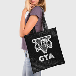 Сумка-шопер GTA с потертостями на темном фоне, цвет: 3D-принт — фото 2