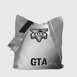 Сумка-шоппер GTA glitch на светлом фоне: символ, надпись
