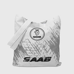 Сумка-шоппер Saab speed шины на светлом: символ, надпись