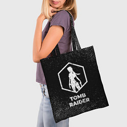 Сумка-шопер Tomb Raider с потертостями на темном фоне, цвет: 3D-принт — фото 2