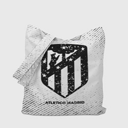Сумка-шоппер Atletico Madrid с потертостями на светлом фоне