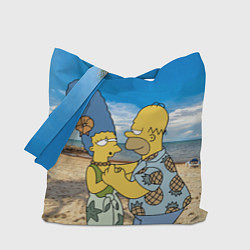 Сумка-шоппер Гомер Симпсон танцует с Мардж на пляже