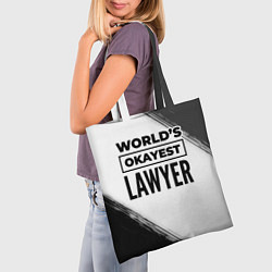 Сумка-шопер Worlds okayest lawyer - white, цвет: 3D-принт — фото 2