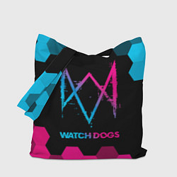 Сумка-шопер Watch Dogs - neon gradient, цвет: 3D-принт