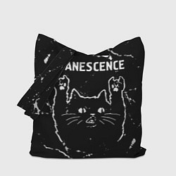 Сумка-шопер Группа Evanescence и рок кот, цвет: 3D-принт