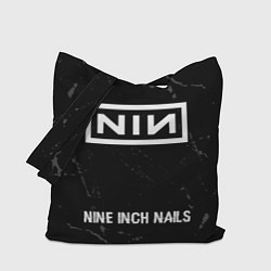 Сумка-шопер Nine Inch Nails glitch на темном фоне: символ, над, цвет: 3D-принт