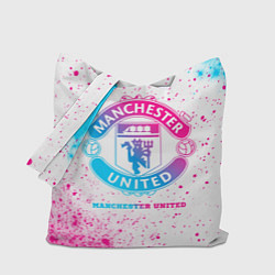Сумка-шоппер Manchester United neon gradient style