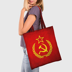 Сумка-шопер СССР - старый флаг, цвет: 3D-принт — фото 2