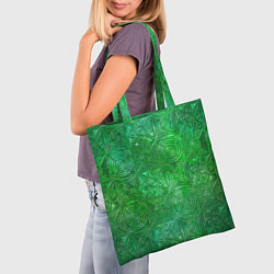 Сумка-шопер Узорчатый зеленый стеклоблок имитация, цвет: 3D-принт — фото 2
