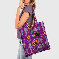 Сумка-шопер Happy Halloween - holiday pattern, цвет: 3D-принт — фото 2