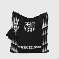 Сумка-шопер Barcelona sport на темном фоне: символ, надпись, цвет: 3D-принт
