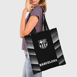 Сумка-шопер Barcelona sport на темном фоне: символ, надпись, цвет: 3D-принт — фото 2