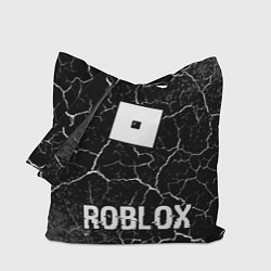 Сумка-шопер Roblox glitch на темном фоне: символ, надпись, цвет: 3D-принт