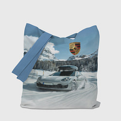 Сумка-шопер Porsche on a mountain winter road, цвет: 3D-принт