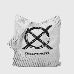 Сумка-шоппер CreepyPasta с потертостями на светлом фоне