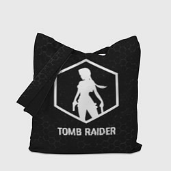 Сумка-шоппер Tomb Raider glitch на темном фоне