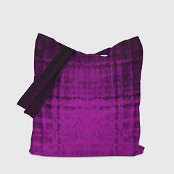 Сумка-шопер Абстрактный мозаичный черно - пурпурный узор, цвет: 3D-принт
