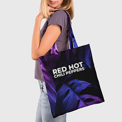 Сумка-шопер Red Hot Chili Peppers neon monstera, цвет: 3D-принт — фото 2