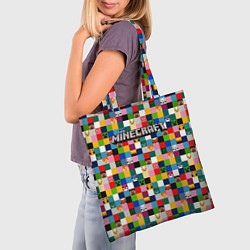 Сумка-шопер Minecraft - пиксельные персонажи, цвет: 3D-принт — фото 2