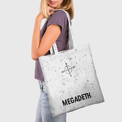 Сумка-шопер Megadeth glitch на светлом фоне: символ, надпись, цвет: 3D-принт — фото 2
