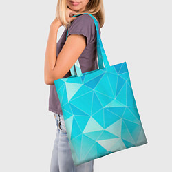 Сумка-шопер Легкие голубые блоки с градиентом, цвет: 3D-принт — фото 2