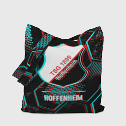 Сумка-шоппер Hoffenheim FC в стиле glitch на темном фоне