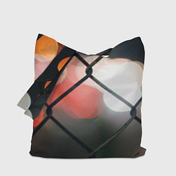 Сумка-шопер Сетка на фоне боке, цвет: 3D-принт