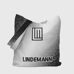 Сумка-шопер Lindemann glitch на светлом фоне: символ, надпись, цвет: 3D-принт