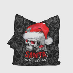 Сумка-шопер Skull in red hat, Santa is not dead, цвет: 3D-принт