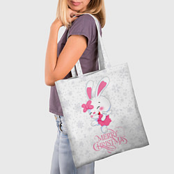 Сумка-шопер Merry Christmas, cute bunny, цвет: 3D-принт — фото 2