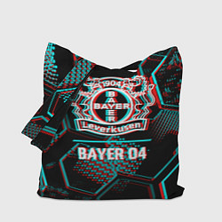 Сумка-шоппер Bayer 04 FC в стиле glitch на темном фоне