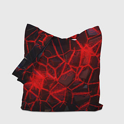 Сумка-шопер Кристаллы в красных нитях, цвет: 3D-принт