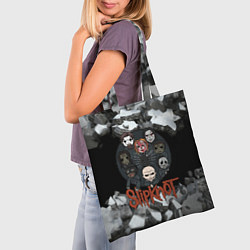 Сумка-шопер Slipknot объемные плиты black, цвет: 3D-принт — фото 2